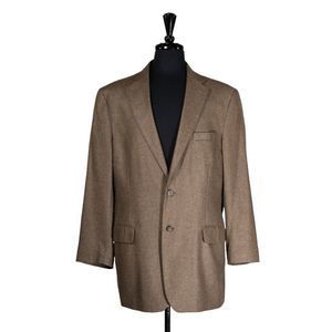 Jos. A. Bank Mens Blazer Brown 100% Silk 2 Button Lined Jacket Sport Coat 42L